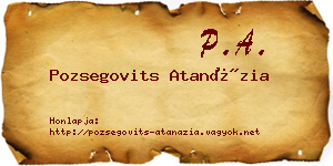 Pozsegovits Atanázia névjegykártya